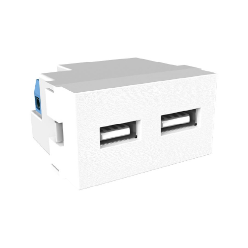 Toma usb doble de carga 2A Platinum blanco